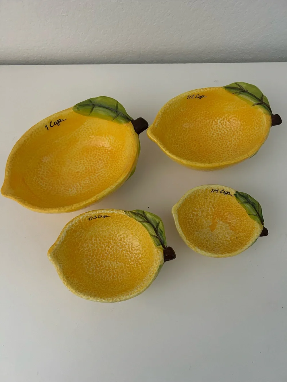 Dash of That Ceramic Lemon Measuring Cup Set Cottagecore Whimsy